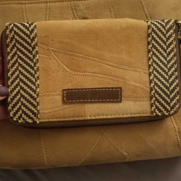NWT Upcycled Leather Crossbody Purse with Matching Wallet. By Vaan and Co. - Picture 5 of 11
